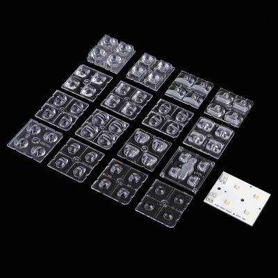 50x50mm Optical Grade PC/PMMA LED Lens with 95% Transmittance for 3030 SMD LED Lighting