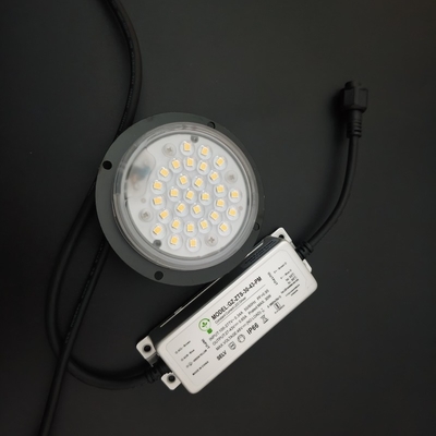 주문 20w 30w 3000k 원형 LED 모듈 검정색 방열판 LED 포스트탑 라이트용 90도 렌즈 온라인 제조