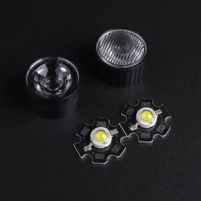 Aspheric Optical PMMA Led Lens With Black Holder For Led Spot Light