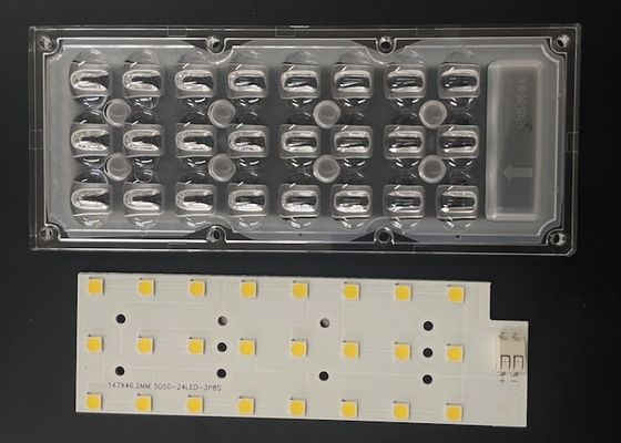 5050 SMD LED 스트리트 라이트 렌즈, 163X85도 빔 앵글과 40W 50W 램프용 광학 등급 PC 재료