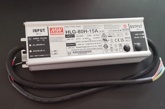 HLG-80H-15A 15v 5A 80W 디밍 가능한 LED 조명 드라이버, 일정한 전류 LED 전원 공급 장치