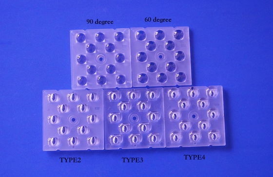 12 IN 1 50X50X5.57mm SMD 가로등용 광학 등급 PC 3030 LED 렌즈