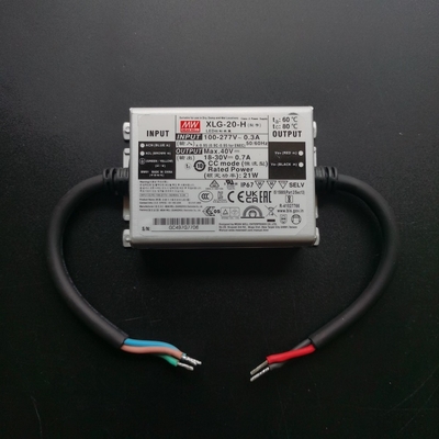 미인웰 일정한 전류 IP67 방수 조명 드라이버 XLG-20-H 18-30V 0.7A 21W LED 전원 공급 장치 야외 조명