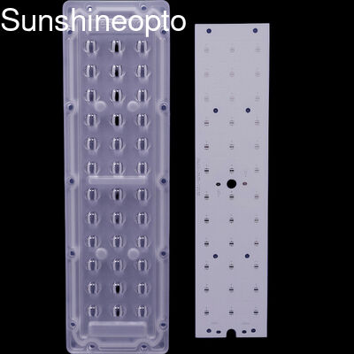 3X12 36 LED 3030 3535 SMD 스트리트 라이트 렌즈 65x150도 빔 각도 광학 등급 PC 수직 빛 분포