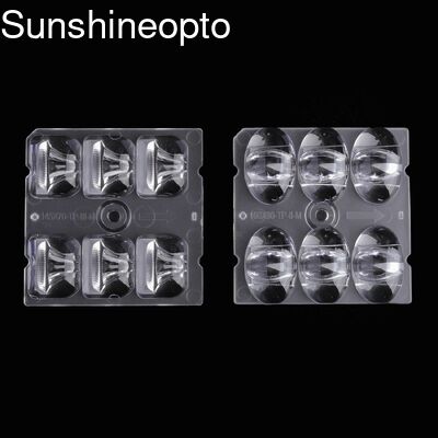 소매 50x50mm 광학 등급 PC/PMMA LED 렌즈