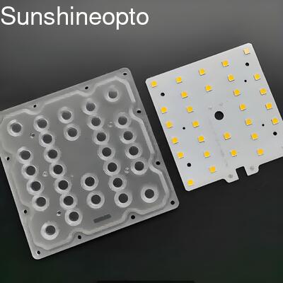 SMD 5050 50W LED PCB 보드 80x140도 빔 각도 렌즈 (LED 가로등 모듈용)