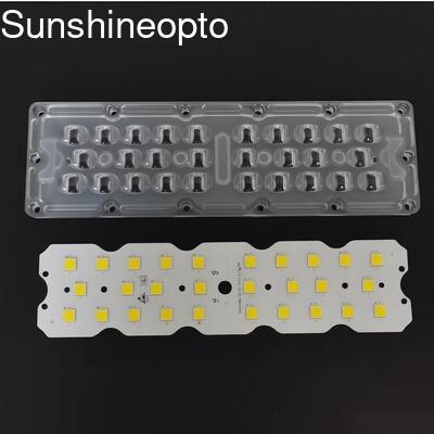 100W 12PCS 7070 LED PCB 보드, 158×103° 유형 II 광학 LED 렌즈 도로 조명 회사