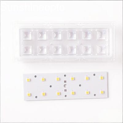 2×6 SMD 5050 LED 가로등 개조 키트 5000LM LED 모듈(60×60° 광학 렌즈 포함)